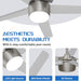 52 in. Ceiling Fan with Light and Remote, Ceiling Fan Winter Summer, Brushed Nickel Ceiling Fan for Living Room, Outdoor Fans for Porch Patio Garage -2-ErisView