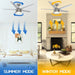 52 in. Ceiling Fan with Light and Remote, Ceiling Fan Winter Summer, Brushed Nickel Ceiling Fan for Living Room, Outdoor Fans for Porch Patio Garage -3-ErisView