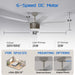 52 in. Ceiling Fan with Light and Remote, Ceiling Fan Winter Summer, Brushed Nickel Ceiling Fan for Living Room, Outdoor Fans for Porch Patio Garage -5-ErisView
