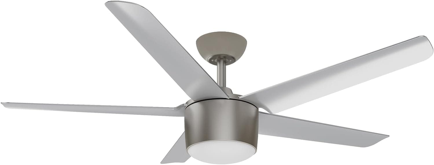 52 in. Ceiling Fan with Light and Remote, Ceiling Fan Winter Summer, Brushed Nickel Ceiling Fan for Living Room, Outdoor Fans for Porch Patio Garage -1-ErisView