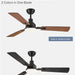 52 in. Ceiling Fan with Light and Remote Control, Indoor and Outdoor LED Ceiling Fan and Light, Farmhouse Walnut Reversible Modern Ceiling Fan -11-ErisView