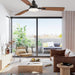 52 in. Ceiling Fan with Light and Remote Control, Indoor and Outdoor LED Ceiling Fan and Light, Farmhouse Walnut Reversible Modern Ceiling Fan -16-ErisView