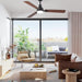 52 in. Ceiling Fan with Light and Remote Control, Indoor and Outdoor LED Ceiling Fan and Light, Farmhouse Walnut Reversible Modern Ceiling Fan -7-ErisView