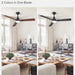 52 in. Ceiling Fan with Light and Remote Control, Indoor and Outdoor LED Ceiling Fan and Light, Farmhouse Walnut Reversible Modern Ceiling Fan -8-ErisView