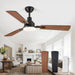 52 in. Ceiling Fan with Light and Remote Control, Indoor and Outdoor LED Ceiling Fan and Light, Farmhouse Walnut Reversible Modern Ceiling Fan -9-ErisView