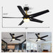 52 in. Ceiling Fan with Light and Remote Control, Modern Black Chandelier LED Ceiling Fan for Bedroom Living Room-2-ErisView