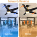 52 in. Ceiling Fan with Light and Remote Control, Modern Black Chandelier LED Ceiling Fan for Bedroom Living Room-4-ErisView
