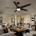 52 in. Ceiling Fan with Light and Remote Control, Modern Black Chandelier LED Ceiling Fan for Bedroom Living Room-7-ErisView