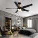 52 in. Ceiling Fan with Light and Remote Control, Modern Black Chandelier LED Ceiling Fan for Bedroom Living Room-8-ErisView