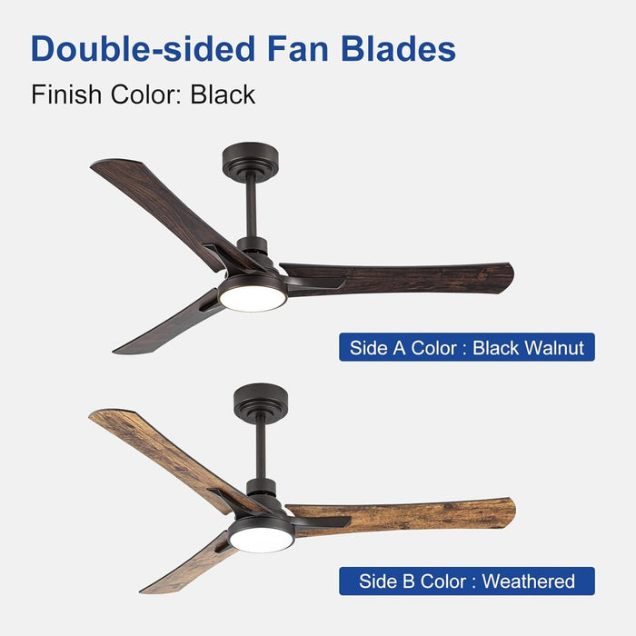 52 in. Ceiling Fan with Light and Remote Control, Modern Reversible Quietest Fan For Sleeping -2-ErisView