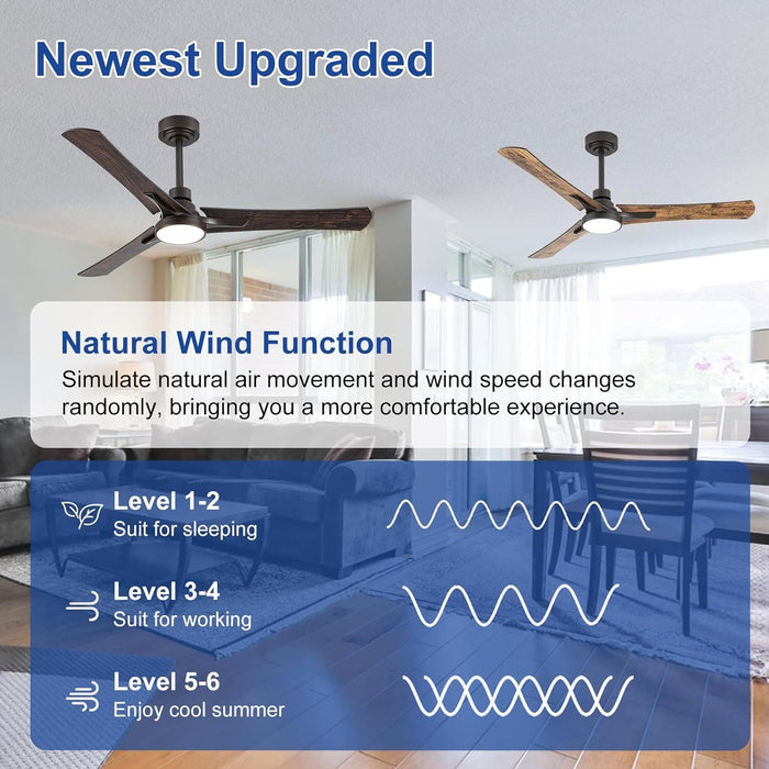 52 in. Ceiling Fan with Light and Remote Control, Modern Reversible Quietest Fan For Sleeping -4-ErisView