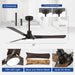 52 in. Ceiling Fan with Light and Remote Control, Modern Reversible Quietest Fan For Sleeping -5-ErisView