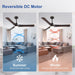 52 in. Ceiling Fan with Light and Remote Control, Modern Reversible Quietest Fan For Sleeping -6-ErisView