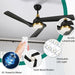 52 in. Ceiling Fan with Light and Remote, Dimmable LED Ceiling Fan with 5 Solid Walnut Wood Blades, Modern Indoor Outdoor Reversible Quiet Ceiling Fans-10-ErisView