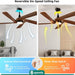 52 in. Ceiling Fan with Light and Remote, Dimmable LED Ceiling Fan with 5 Solid Walnut Wood Blades, Modern Indoor Outdoor Reversible Quiet Ceiling Fans-7-ErisView