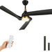 52 in. Ceiling Fan with Light and Remote, Dimmable LED Ceiling Fan with 5 Solid Walnut Wood Blades, Modern Indoor Outdoor Reversible Quiet Ceiling Fans-8-ErisView