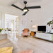 52 in. Ceiling Fan with Light and Remote, Dimmable LED Ceiling Fan with 5 Solid Walnut Wood Blades, Modern Indoor Outdoor Reversible Quiet Ceiling Fans-9-ErisView