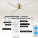 52 in. Ceiling Fan with Light and Remote, Gold Flush Mount Low Profile Ceiling Fan and Light, Quiet Ceiling Fan Summer Winter for Bedroom Living Room-5-ErisView