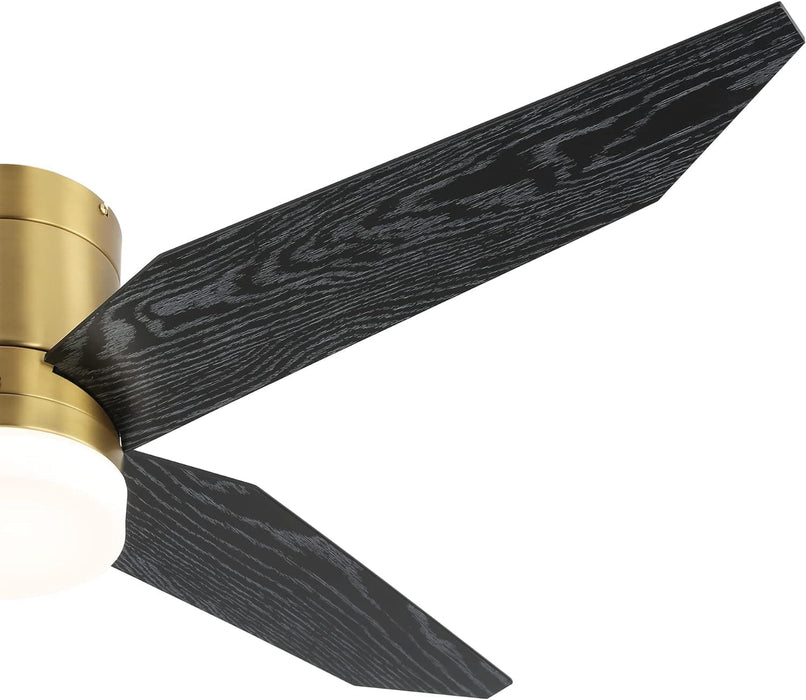 52 in. Ceiling Fan with Light and Remote, Gold Flush Mount Low Profile Ceiling Fan and Light, Quiet Ceiling Fan Summer Winter for Bedroom Living Room-9-ErisView