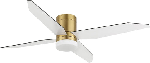52 in. Ceiling Fan with Light and Remote, Gold Flush Mount Low Profile Ceiling Fan and Light, Quiet Ceiling Fan Summer Winter for Bedroom Living Room-1-ErisView