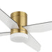 52 in. Ceiling Fan with Light and Remote, Gold Flush Mount Low Profile Ceiling Fan and Light, Quiet Ceiling Fan Summer Winter for Bedroom Living Room-1-ErisView