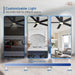 52 in. Ceiling Fan with Light and Remote, Indoor Black Flush Mount Ceiling Fan, Reversible Dimmable Quiet Ceiling Fans for Bedroom Living Room-4-ErisView
