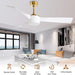 52 in. Ceiling Fan with Light and Remote, Indoor Modern Reversible DC Ceiling Fan, 3 Blade White Gold Ceiling Fan for Bedroom Living Room Dining Room-2-ErisView