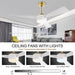 52 in. Ceiling Fan with Light and Remote, Indoor Modern Reversible DC Ceiling Fan, 3 Blade White Gold Ceiling Fan for Bedroom Living Room Dining Room-4-ErisView