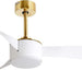 52 in. Ceiling Fan with Light and Remote, Indoor Modern Reversible DC Ceiling Fan, 3 Blade White Gold Ceiling Fan for Bedroom Living Room Dining Room-1-ErisView