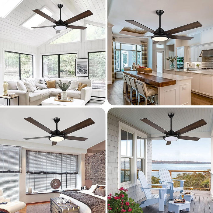 52 in. Ceiling Fan with Light and Remote, Modern Indoor Ceiling Fans for Bedroom Living Room Fan, Outdoor Fan for Patio-3-ErisView