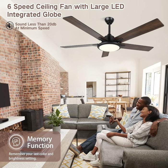 52 in. Ceiling Fan with Light and Remote, Modern Indoor Ceiling Fans for Bedroom Living Room Fan, Outdoor Fan for Patio-5-ErisView