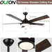 52 in. Ceiling Fan with Light and Remote, Modern Indoor Ceiling Fans for Bedroom Living Room Fan, Outdoor Fan for Patio-6-ErisView