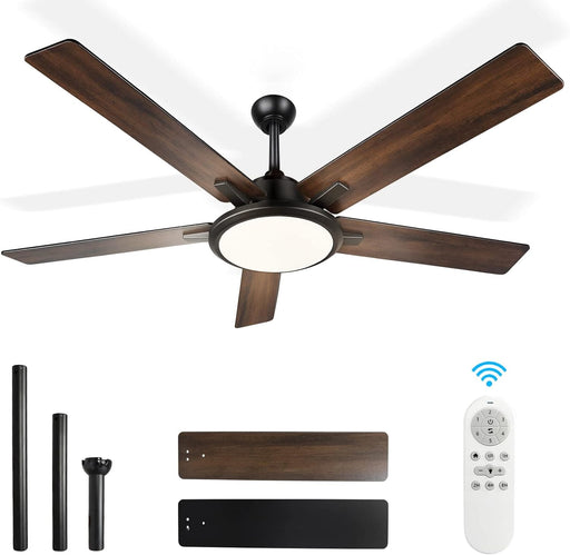 52 in. Ceiling Fan with Light and Remote, Modern Indoor Ceiling Fans for Bedroom Living Room Fan, Outdoor Fan for Patio-1-ErisView