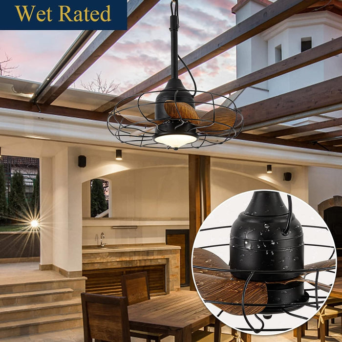 52 in. Ceiling Fan with Light and Remote, Waterproof Outdoor Fan for Patio Gazebo Backyards, Wet Rated Quiet Modern Outdoor Ceiling Fan-10-ErisView