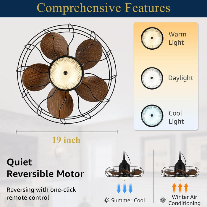 52 in. Ceiling Fan with Light and Remote, Waterproof Outdoor Fan for Patio Gazebo Backyards, Wet Rated Quiet Modern Outdoor Ceiling Fan-11-ErisView