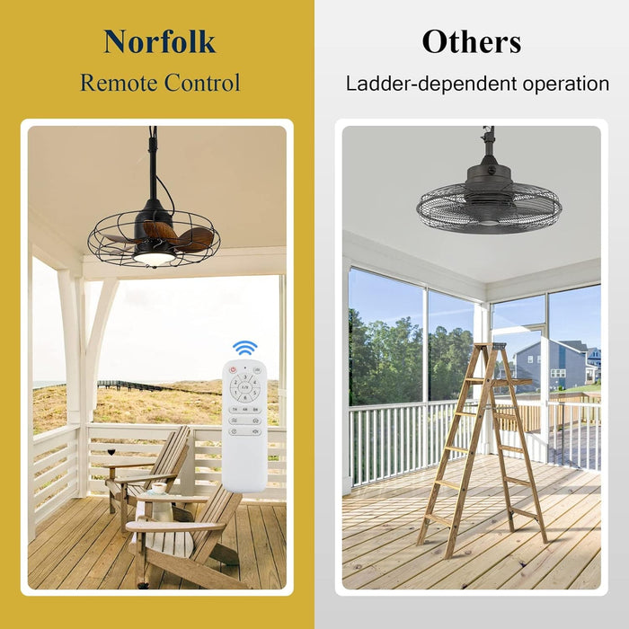 52 in. Ceiling Fan with Light and Remote, Waterproof Outdoor Fan for Patio Gazebo Backyards, Wet Rated Quiet Modern Outdoor Ceiling Fan-12-ErisView