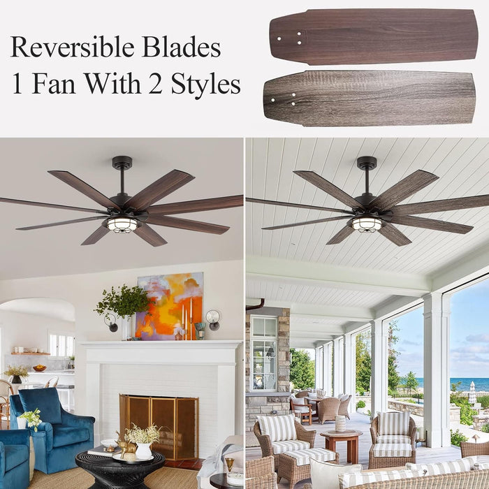 52 in. Ceiling Fan with Light and Remote, Waterproof Outdoor Fan for Patio Gazebo Backyards, Wet Rated Quiet Modern Outdoor Ceiling Fan-18-ErisView