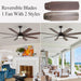52 in. Ceiling Fan with Light and Remote, Waterproof Outdoor Fan for Patio Gazebo Backyards, Wet Rated Quiet Modern Outdoor Ceiling Fan-18-ErisView