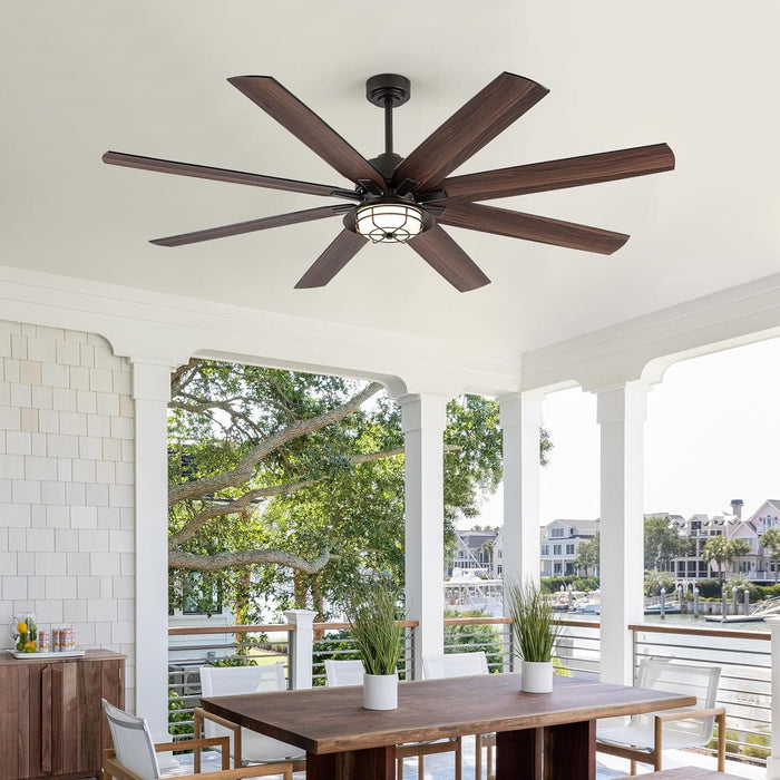 52 in. Ceiling Fan with Light and Remote, Waterproof Outdoor Fan for Patio Gazebo Backyards, Wet Rated Quiet Modern Outdoor Ceiling Fan-20-ErisView
