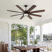 52 in. Ceiling Fan with Light and Remote, Waterproof Outdoor Fan for Patio Gazebo Backyards, Wet Rated Quiet Modern Outdoor Ceiling Fan-20-ErisView
