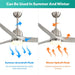 52 in. Ceiling Fan with Light and Remote for Bedroom Living Room, Outdoor Flush Mount Quiet Energy Efficient Ceiling Fans -20-ErisView
