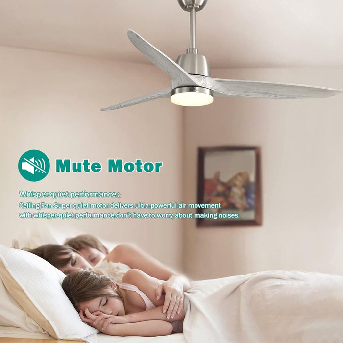 52 in. Ceiling Fan with Light and Remote for Bedroom Living Room, Outdoor Flush Mount Quiet Energy Efficient Ceiling Fans -23-ErisView