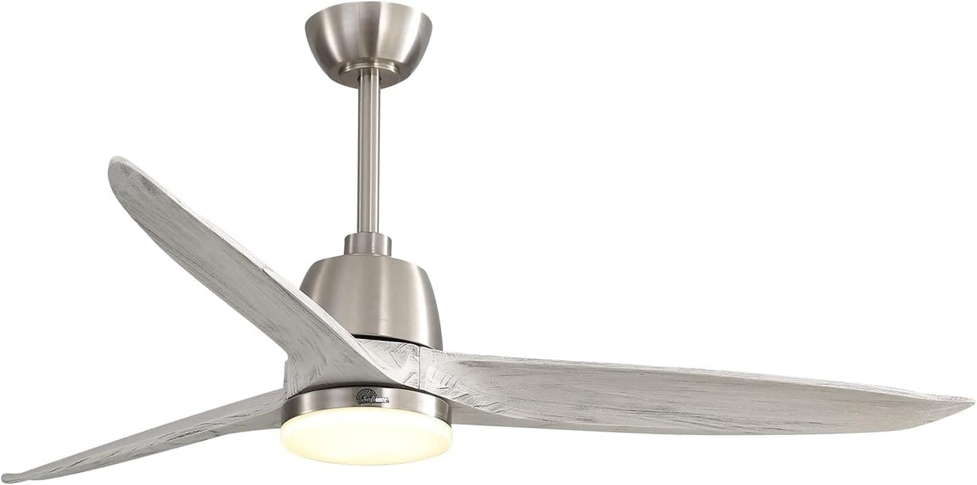 52 in. Ceiling Fan with Light and Remote for Bedroom Living Room, Outdoor Flush Mount Quiet Energy Efficient Ceiling Fans -24-ErisView