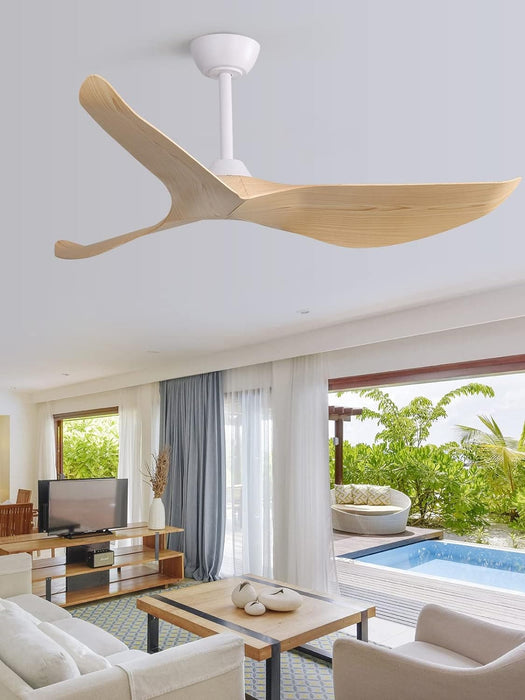 52 in. Ceiling Fan with Light and Remote for Bedroom Living Room, Outdoor Flush Mount Quiet Energy Efficient Ceiling Fans -31-ErisView