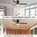 52 in. Ceiling Fan with Light and Remote for Bedroom Living Room, Outdoor Flush Mount Quiet Energy Efficient Ceiling Fans -3-ErisView