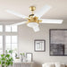 52 in. Ceiling Fan with Light and Wall Switch Remote, Modern Ceiling Fan Winter Summer, Bedroom Living Room Patio Ceiling Fans for Low Ceiling-2-ErisView