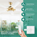 52 in. Ceiling Fan with Light and Wall Switch Remote, Modern Ceiling Fan Winter Summer, Bedroom Living Room Patio Ceiling Fans for Low Ceiling-4-ErisView