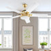 52 in. Ceiling Fan with Light and Wall Switch Remote, Modern Ceiling Fan Winter Summer, Bedroom Living Room Patio Ceiling Fans for Low Ceiling-7-ErisView