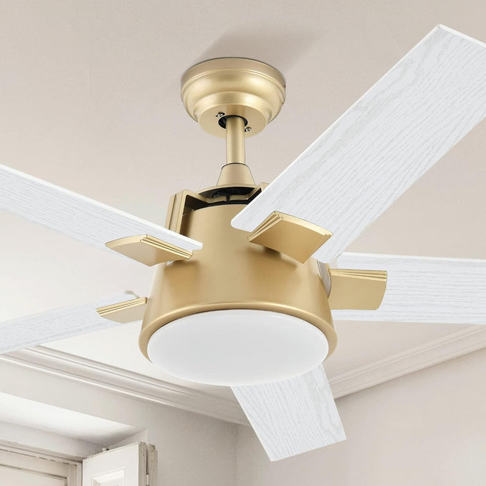 52 in. Ceiling Fan with Light and Wall Switch Remote, Modern Ceiling Fan Winter Summer, Bedroom Living Room Patio Ceiling Fans for Low Ceiling-1-ErisView