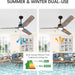 52 in. Ceiling Fan with Light with Remote, Wood Ceiling FanBeautiful Ceiling Fans Reversible, Light Memory,, Grey Wood Blades, Solid Wood 52 in. -2-ErisView